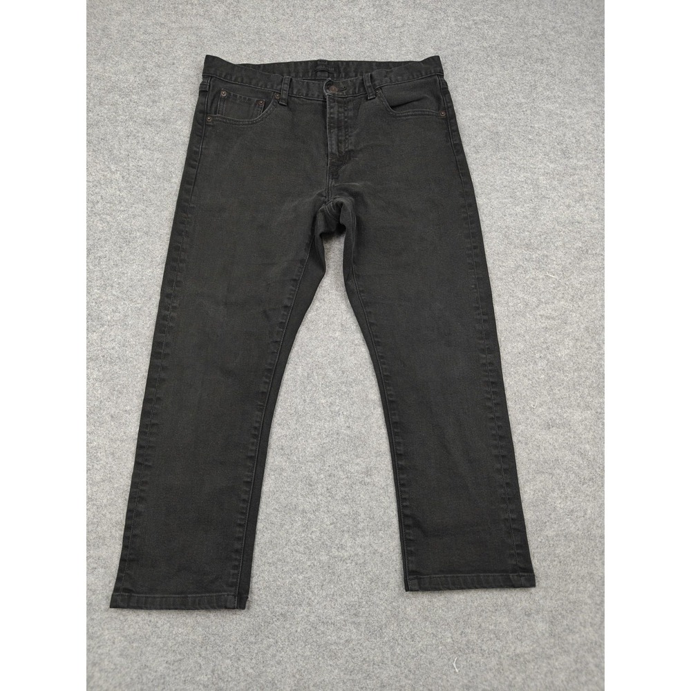 Uniqlo Jeans Mens 33x32 Gray Slim Straight Mid Rise Stretch Denim Pants‎